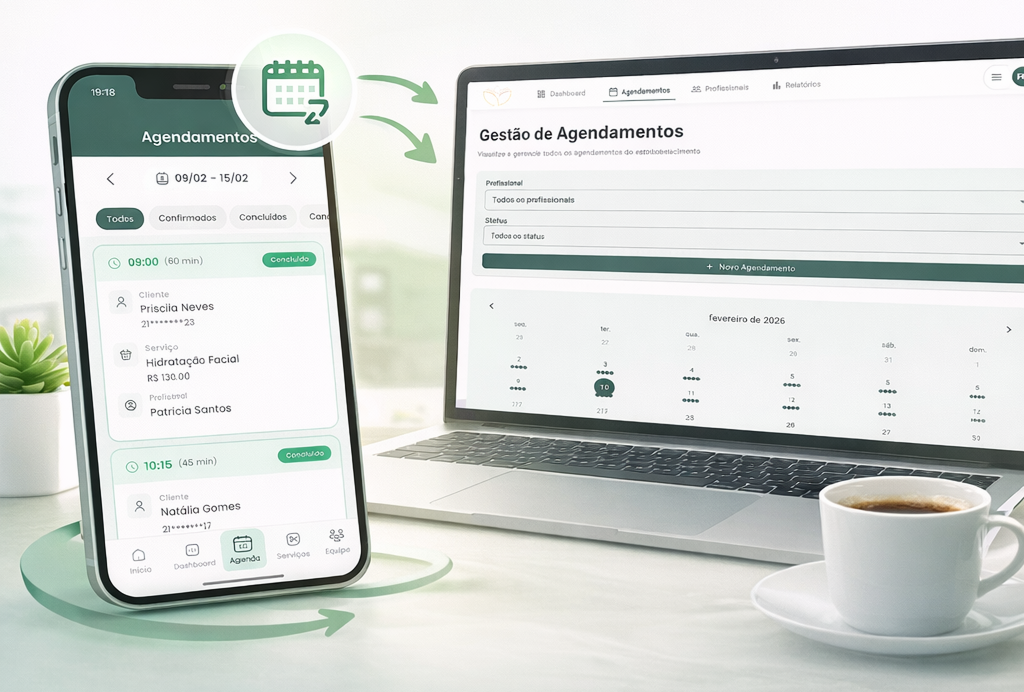 Agenda inteligente - app e painel de gestão
