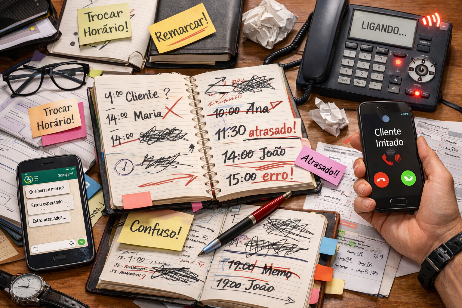 Agendamentos desorganizados